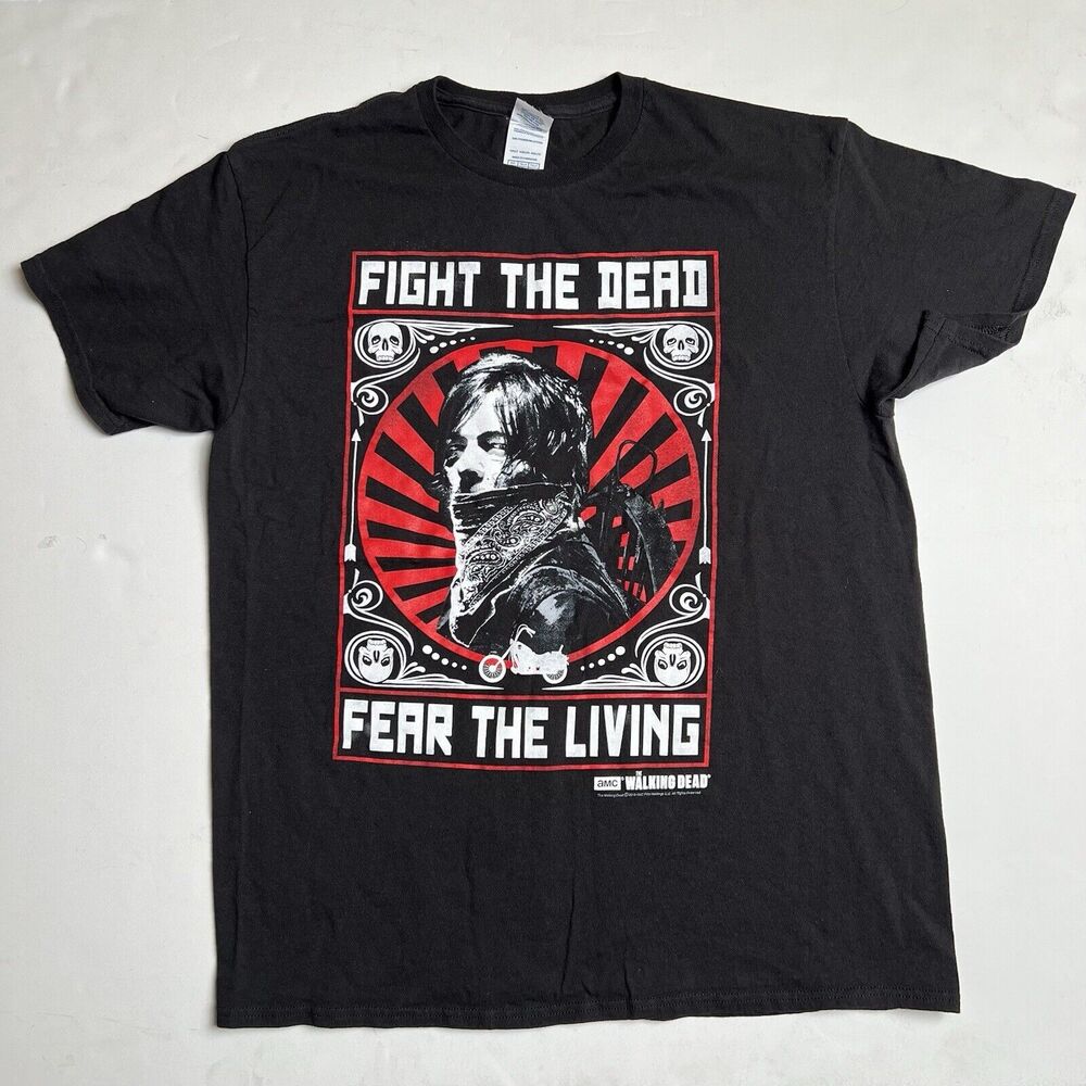 AMC The Walking Dead Fight The Dead Fear The Living Adult Large Black T-Shirt.